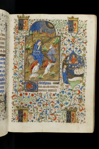 Ms 62 f.86r La huida a Egipto, de un Libro de Horas, c.1418 de Master of the Rohan Hours